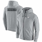 Men's Denver Broncos Nike Gridiron Gray 2.0 Full-Zip Hoodie - Ash FengYun,baseball caps,new era cap wholesale,wholesale hats